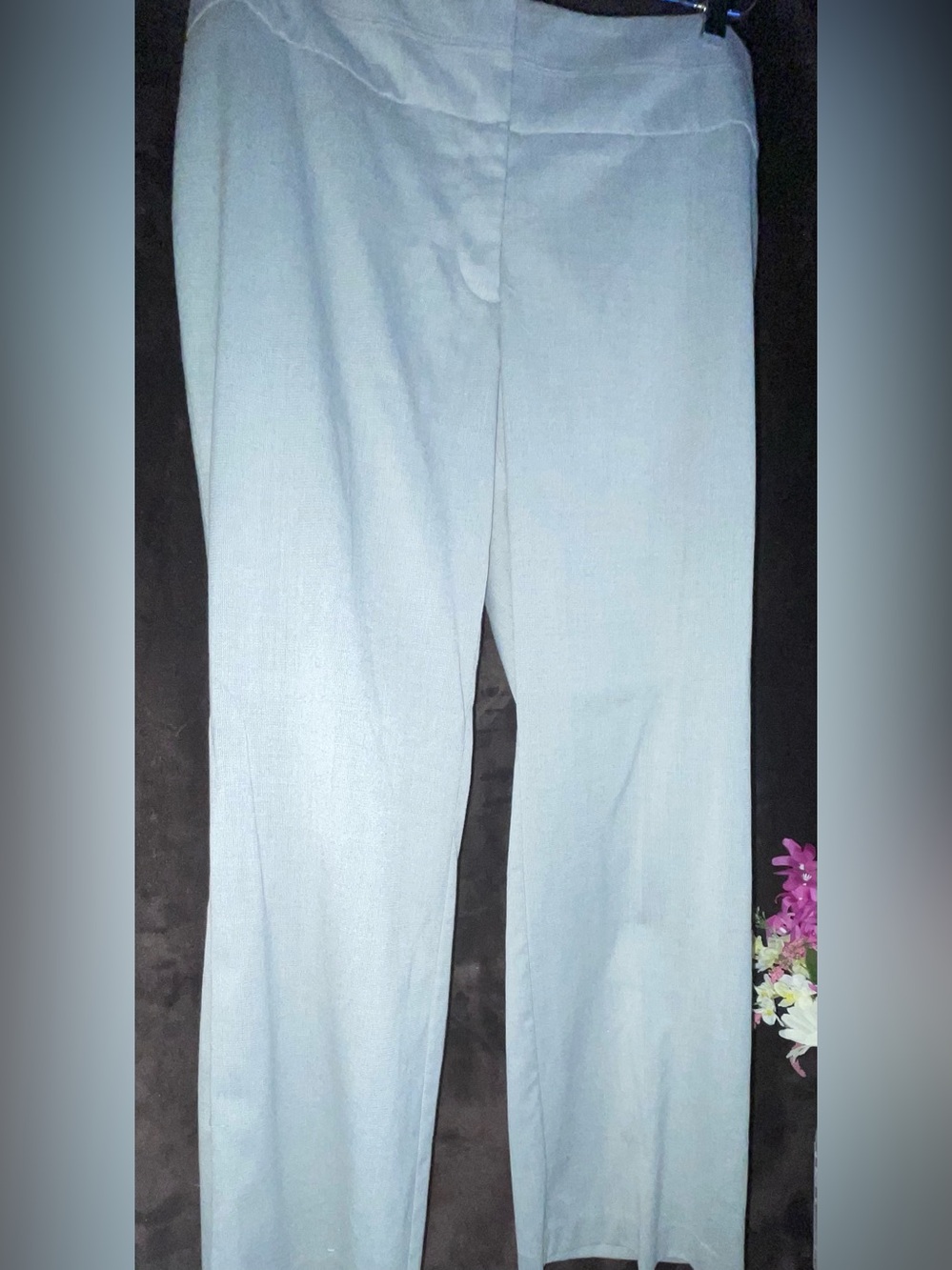 Apt. 9 Silver/Gray/Micro Checkered Women's Dress Trousers Size-14P
